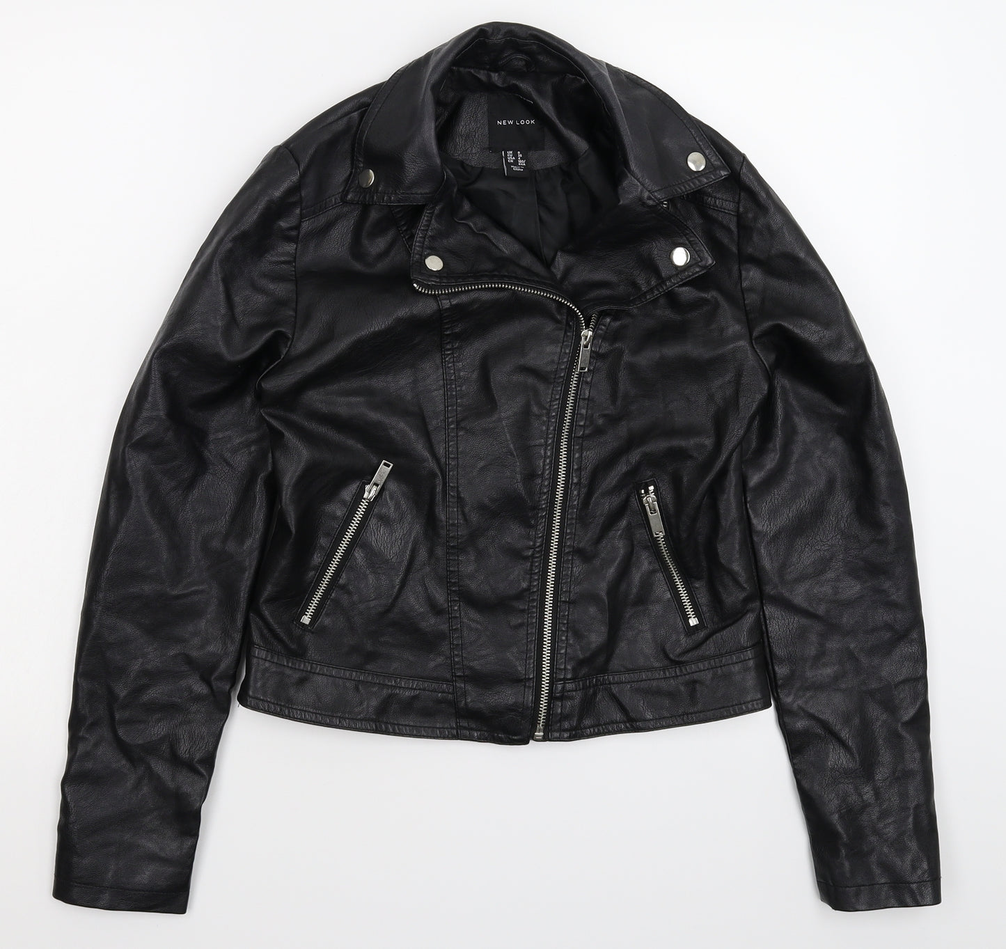 New Look Womens Black   Jacket  Size 8  - Faux Leather