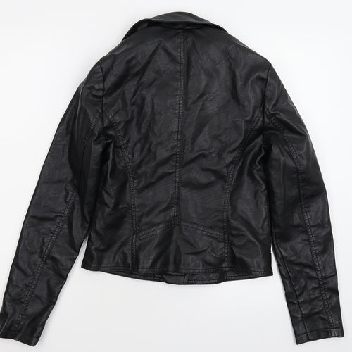New Look Womens Black   Jacket  Size 8  - Faux Leather