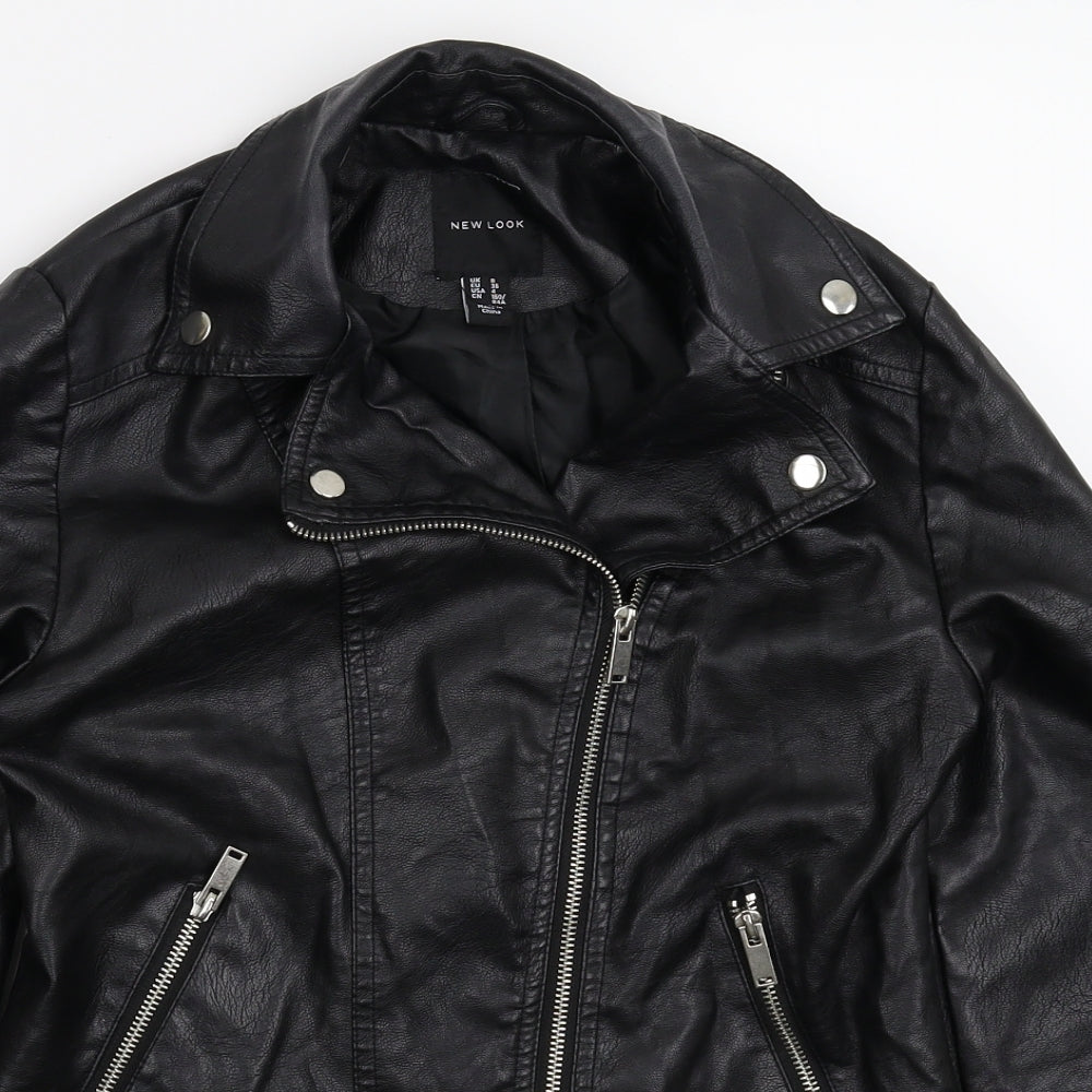 New Look Womens Black   Jacket  Size 8  - Faux Leather