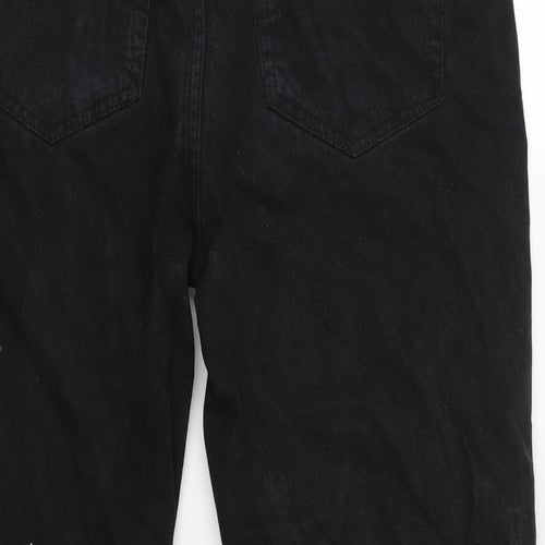 Preworn Womens Black  Denim Cropped Trousers Size 36 in L22 in