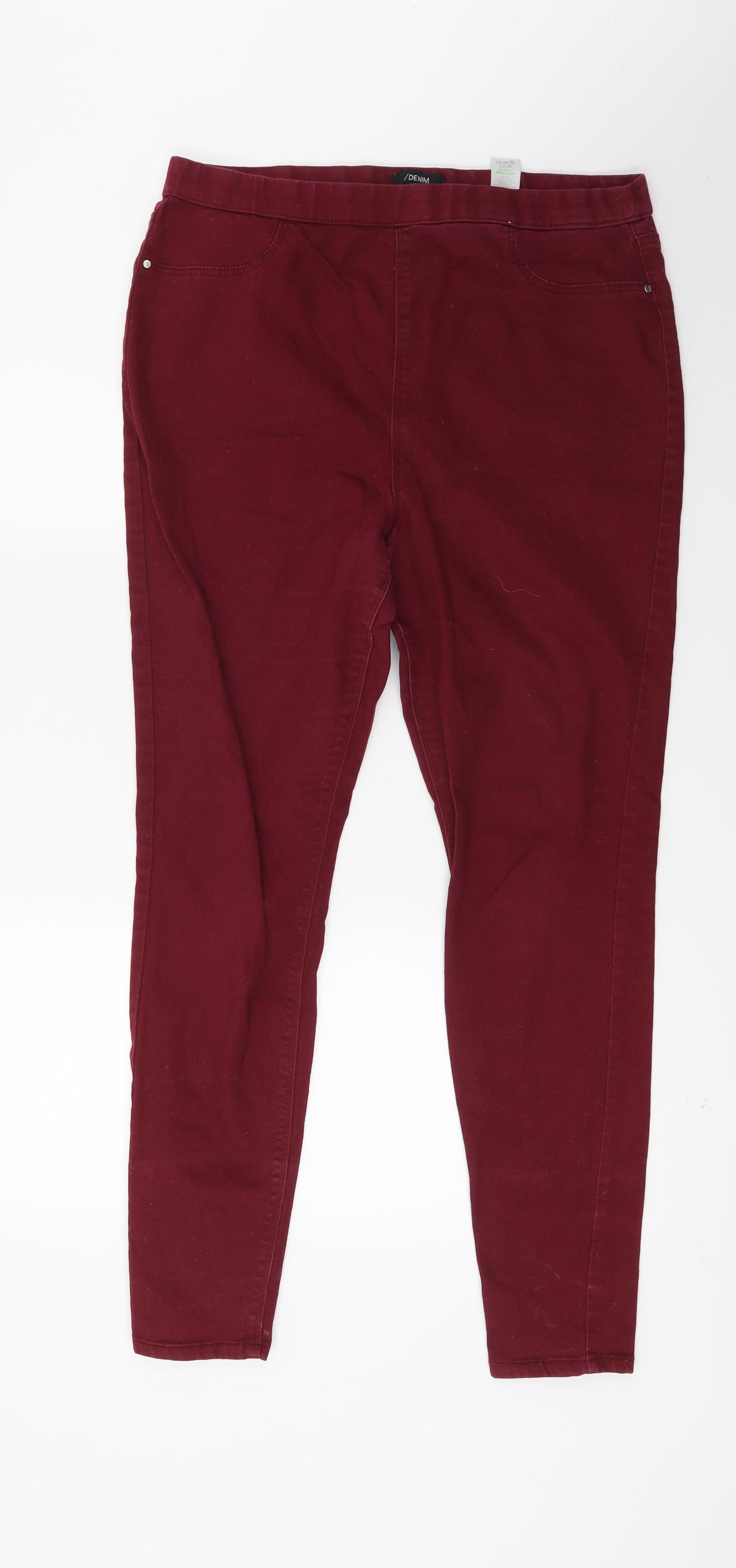 Matalan Womens Red  Denim Jegging Jeans Size 16 L27 in