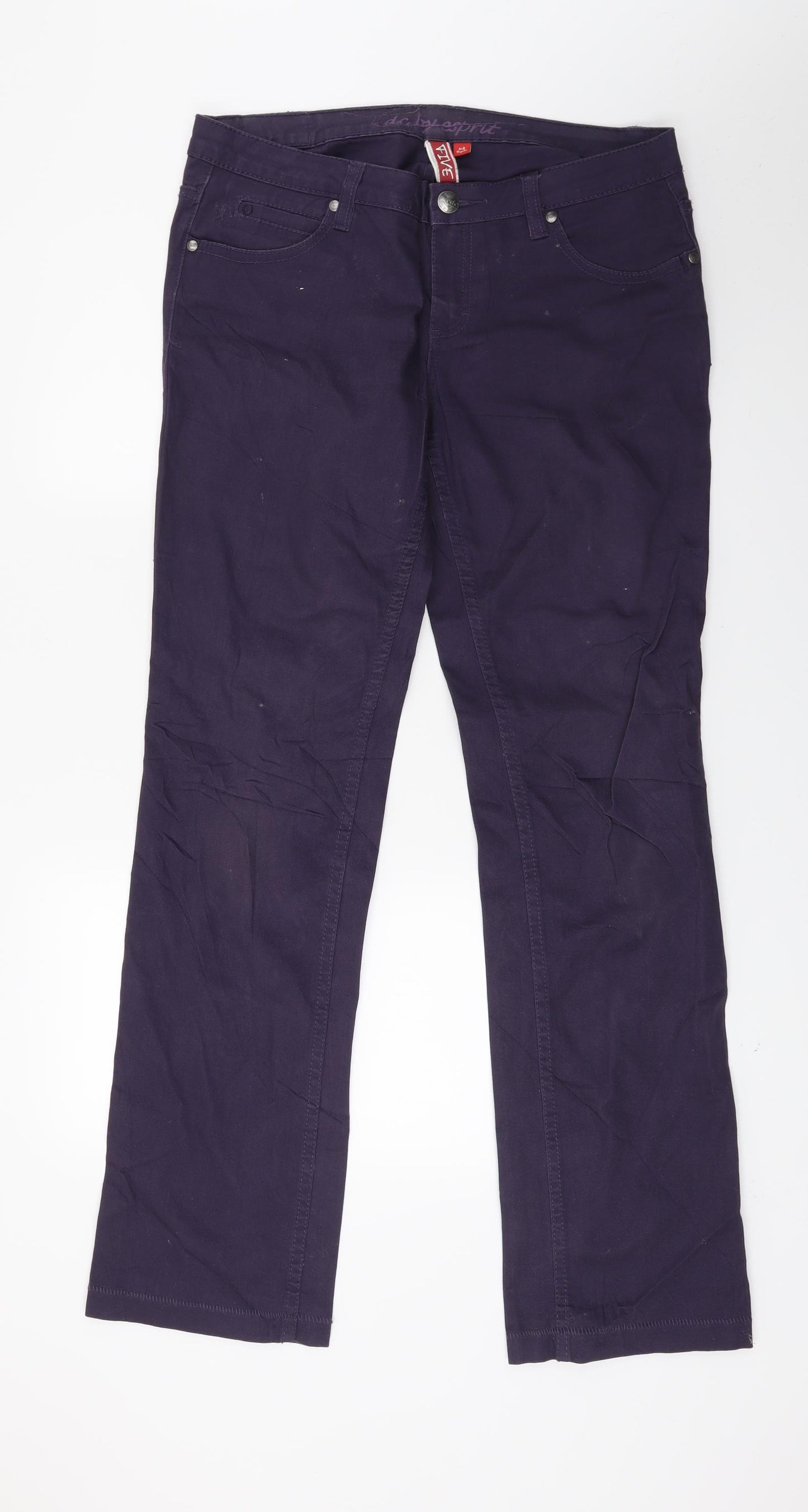EDC Womens Purple  Denim Straight Jeans Size 14 L30 in
