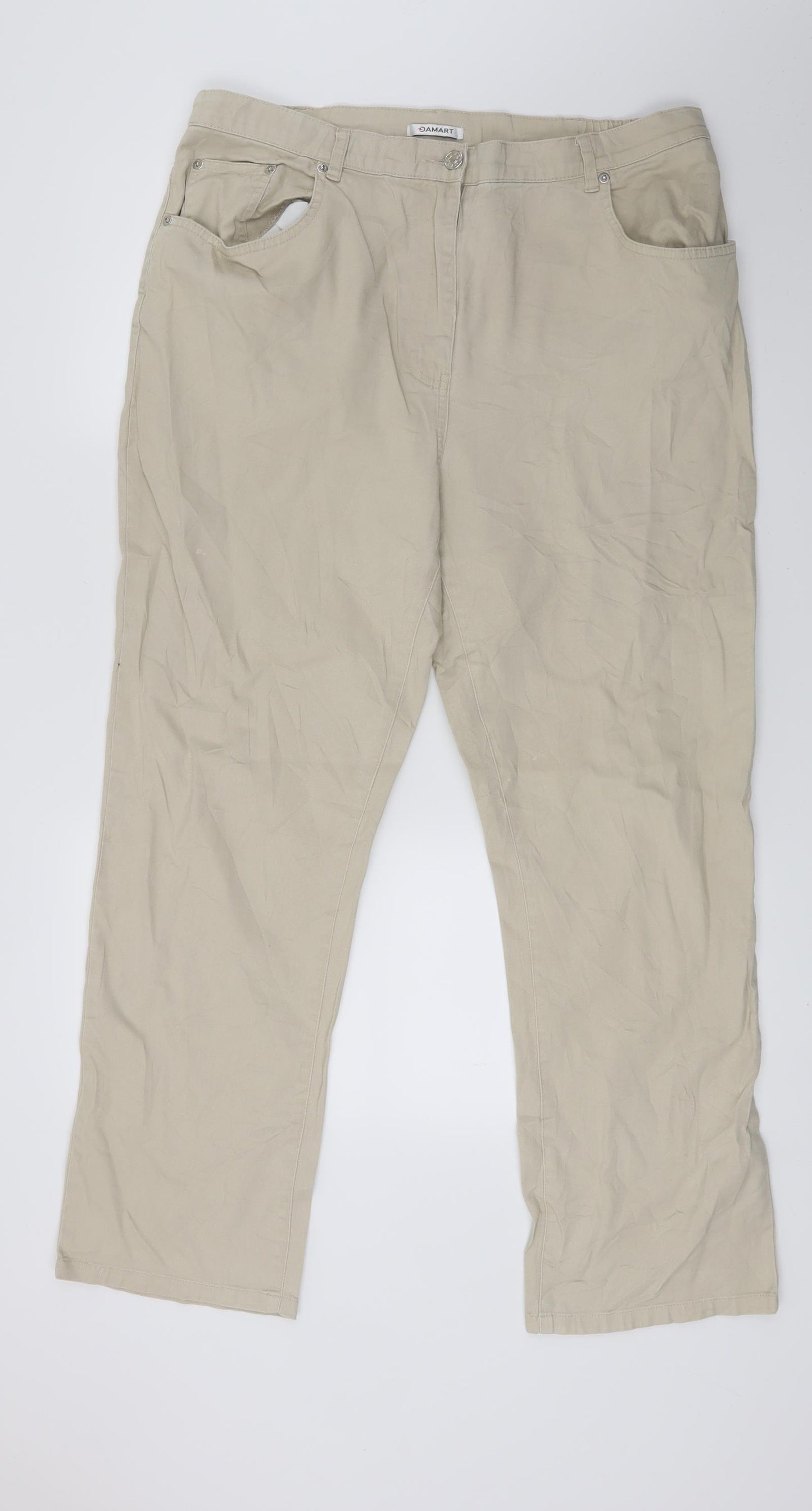 Damart Womens Beige  Denim Trousers  Size 35 in L26 in