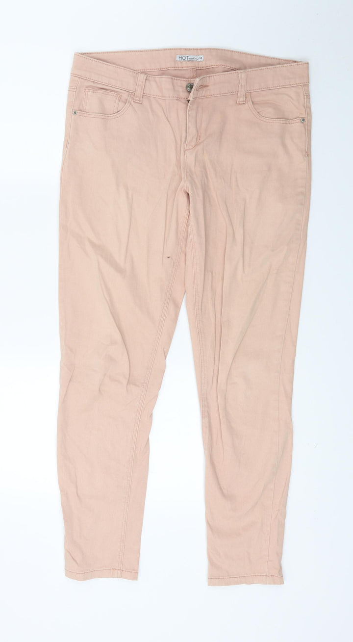 HOT Womens Pink  Denim Skinny Jeans Size 12 L25 in