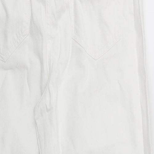 Very Womens White  Denim Straight Jeans Size 12 L22 in