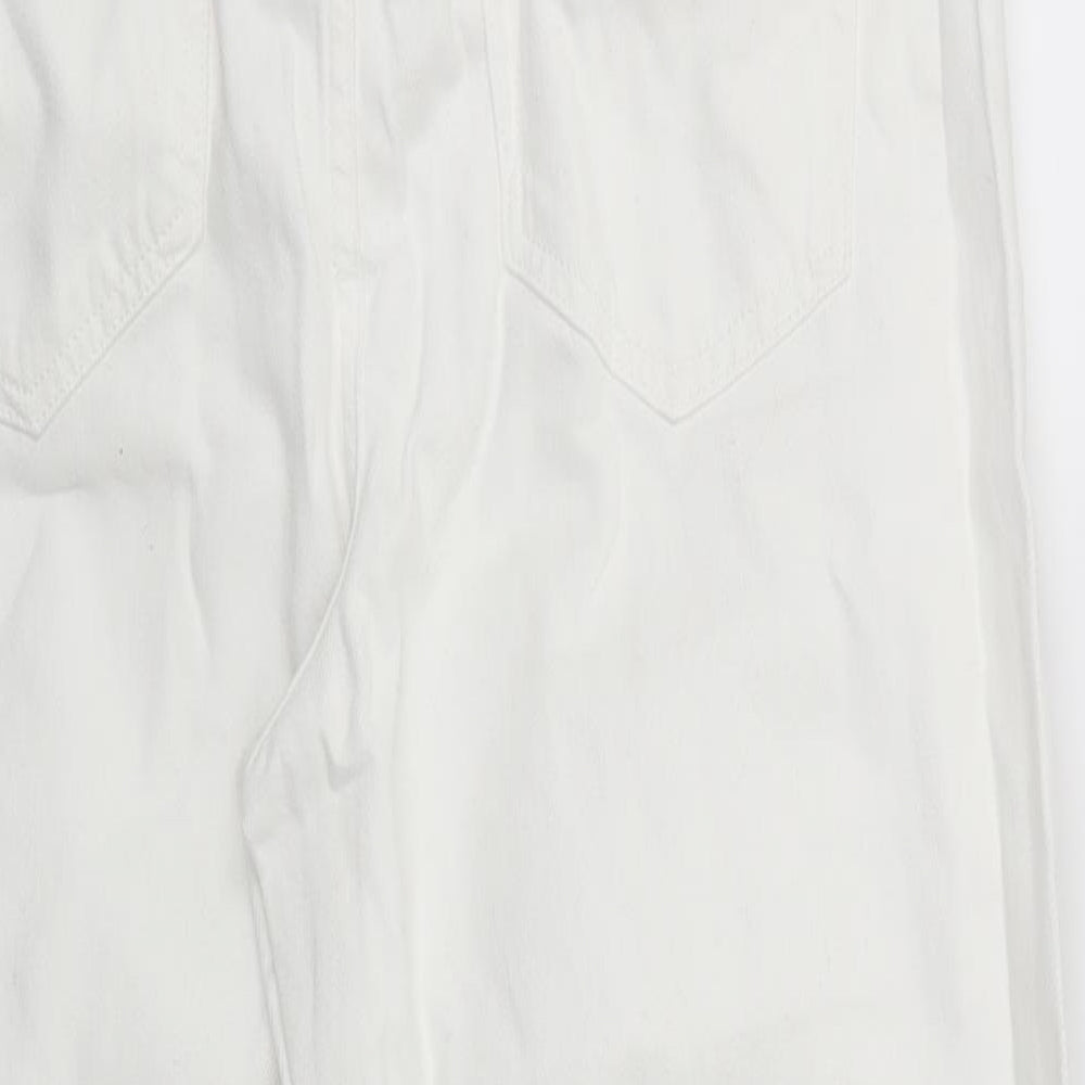 Very Womens White  Denim Straight Jeans Size 12 L22 in