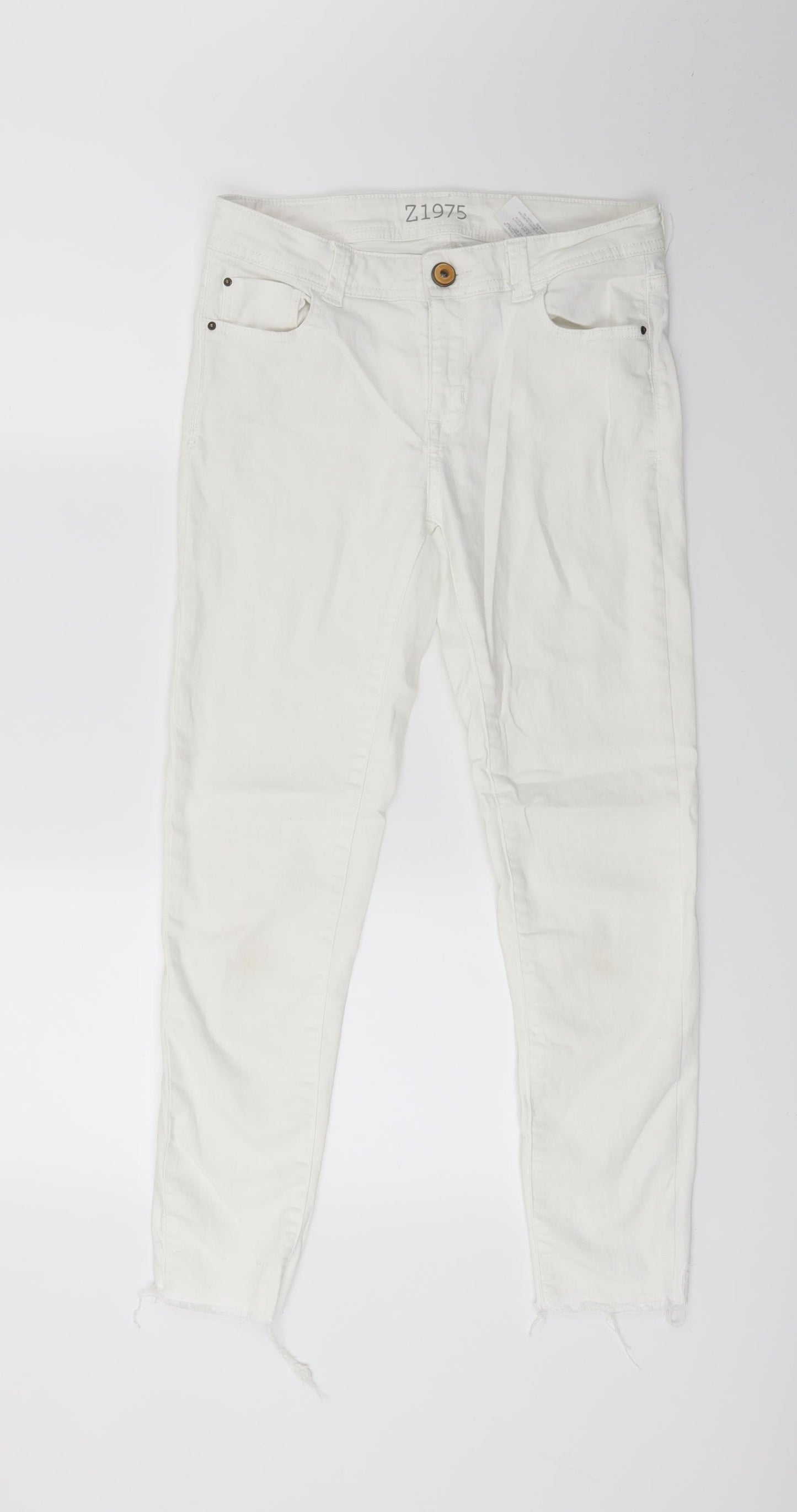 Zara Womens White  Denim Skinny Jeans Size 8 L24 in