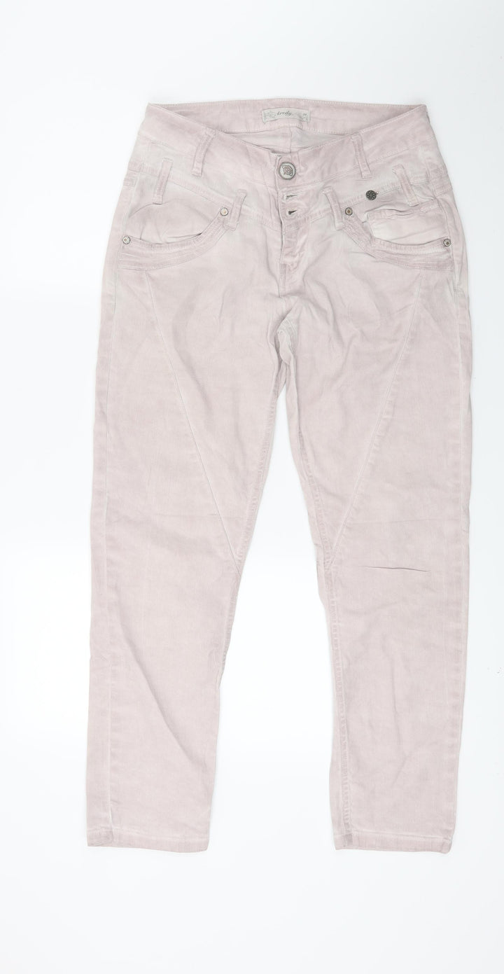 TREDY Womens Pink Denim Skinny Jeans Size 10 L26 in