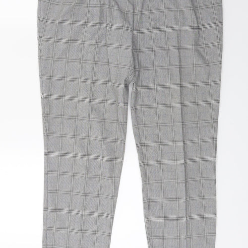Wallis Womens Grey Check  Trousers  Size 10 L27 in