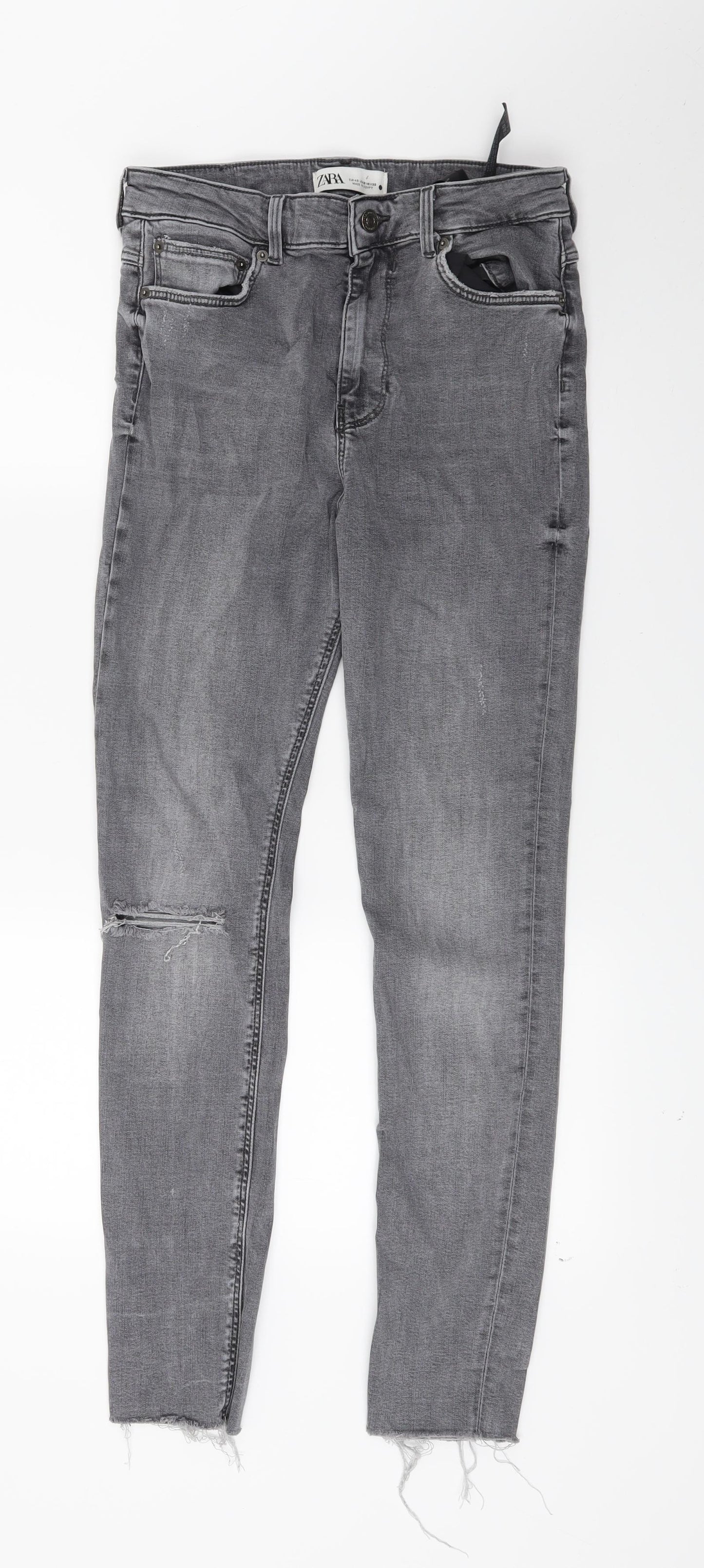 Zara Womens Grey  Denim Skinny Jeans Size 12 L26 in