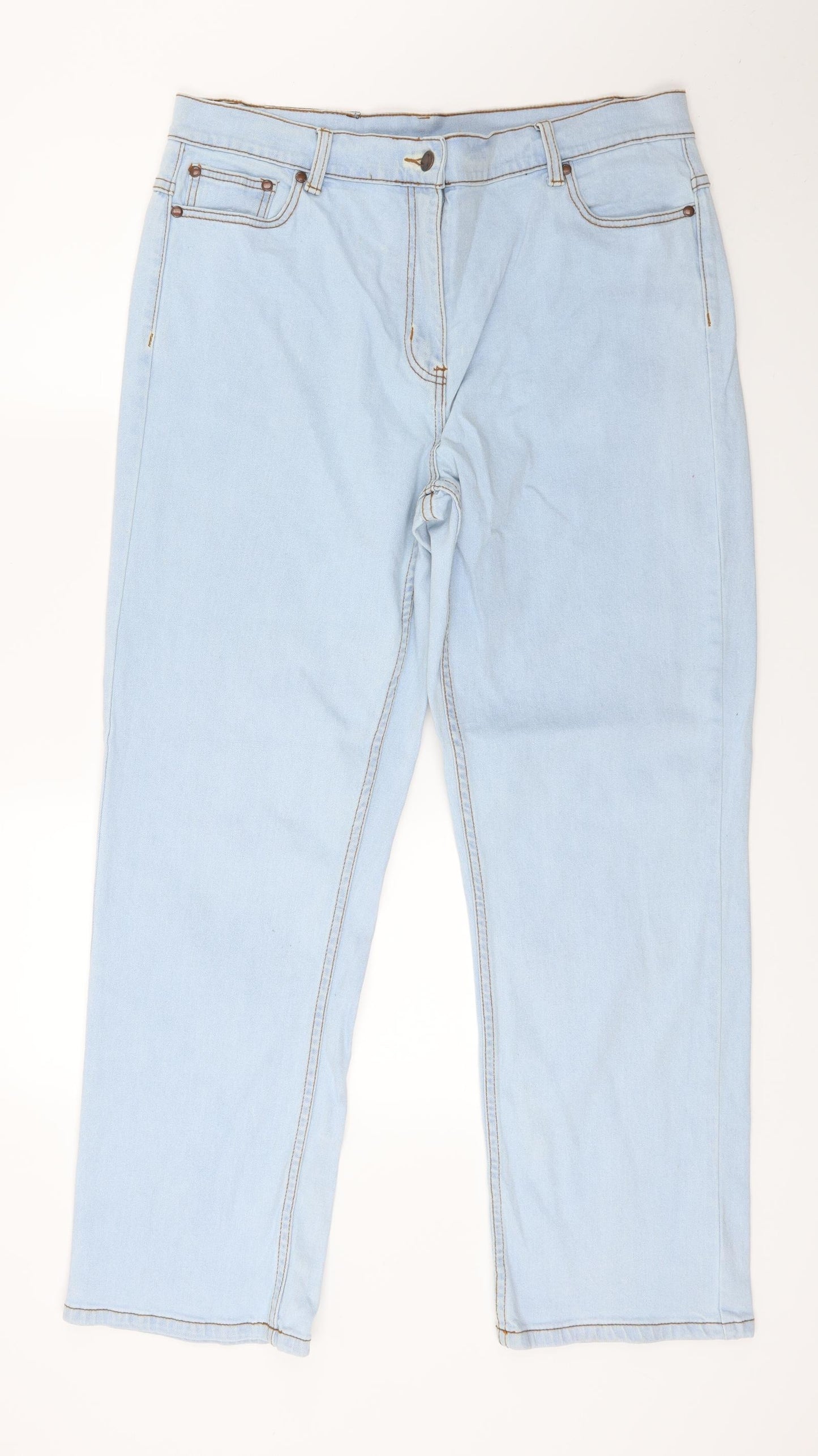 Cotton Traders Womens Blue  Denim Straight Jeans Size 16 L27 in