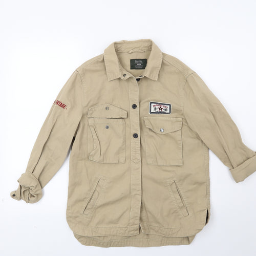 Bershka Womens Beige  Denim Basic Button-Up Size XS  - I'm Not for everyone