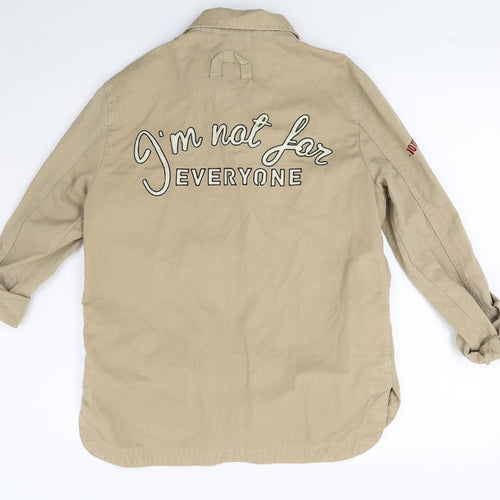 Bershka Womens Beige  Denim Basic Button-Up Size XS  - I'm Not for everyone