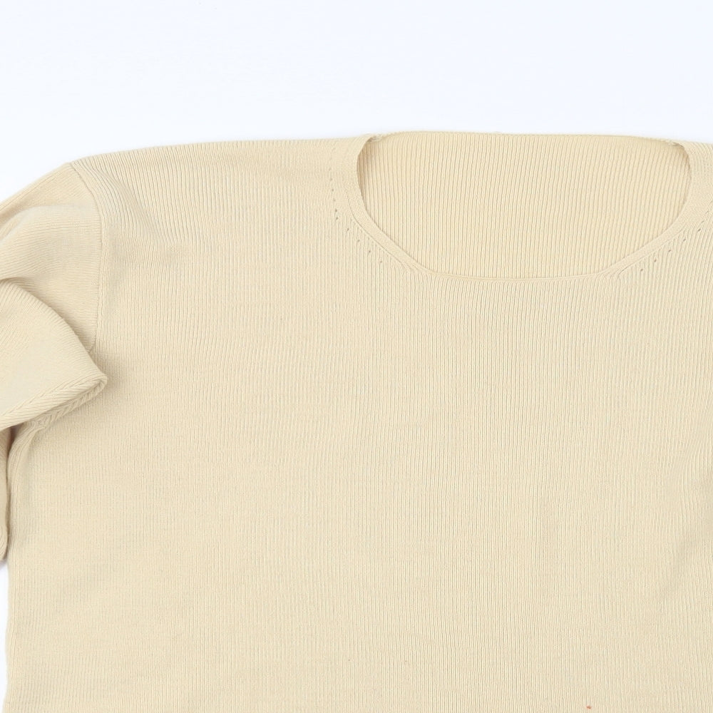 Marks and Spencer Womens Beige  Knit Pullover Jumper Size 12