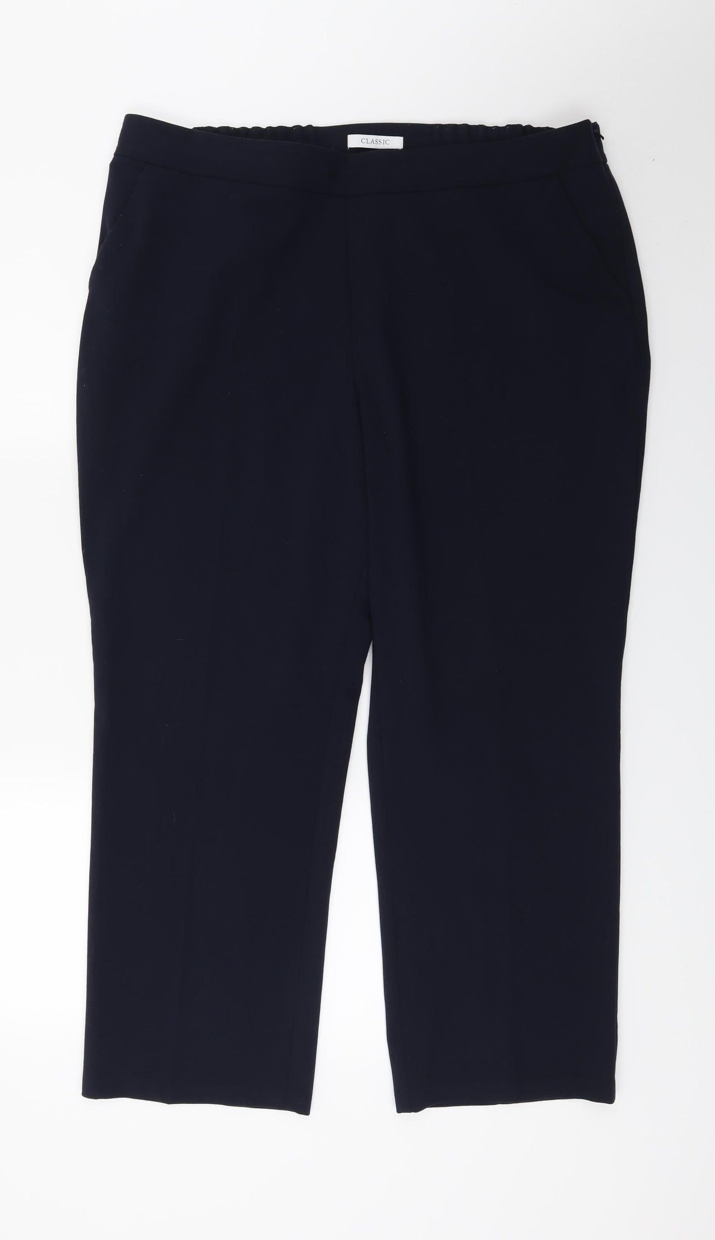 Marks and Spencer Womens Blue   Cropped Trousers Size 18 L25 in