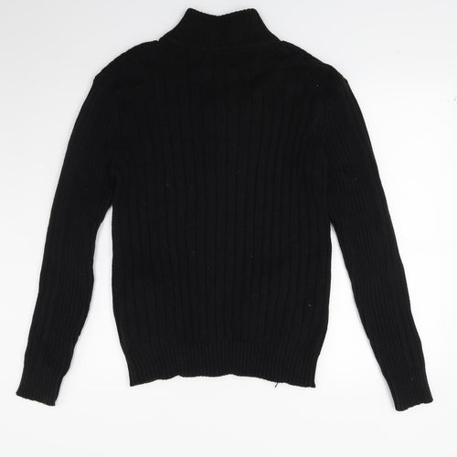 Ceader wood state Mens Black  Knit Full Zip Jumper Size M