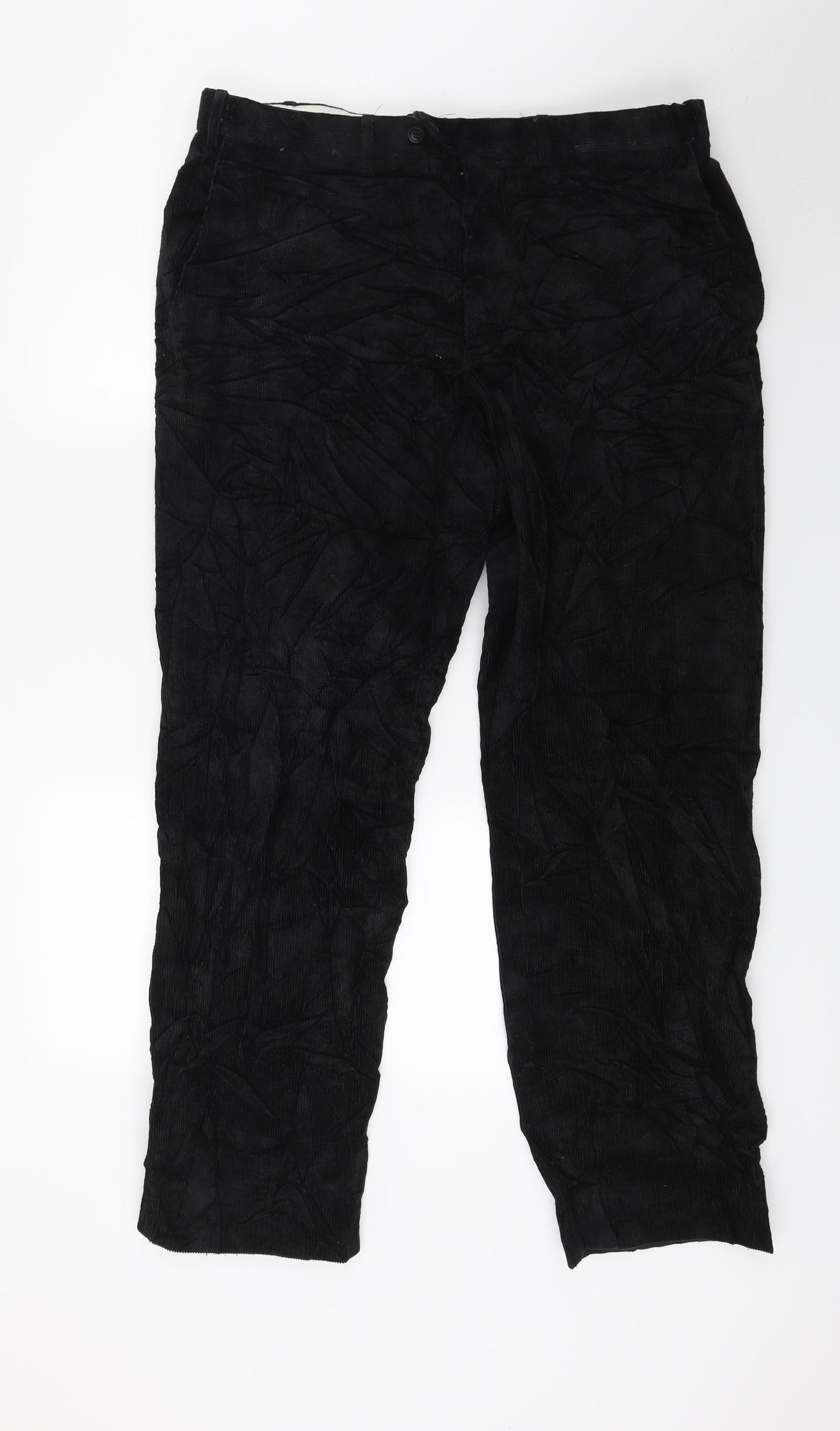 Marks and Spencer Mens Black  Corduroy Trousers  Size 38 L31 in