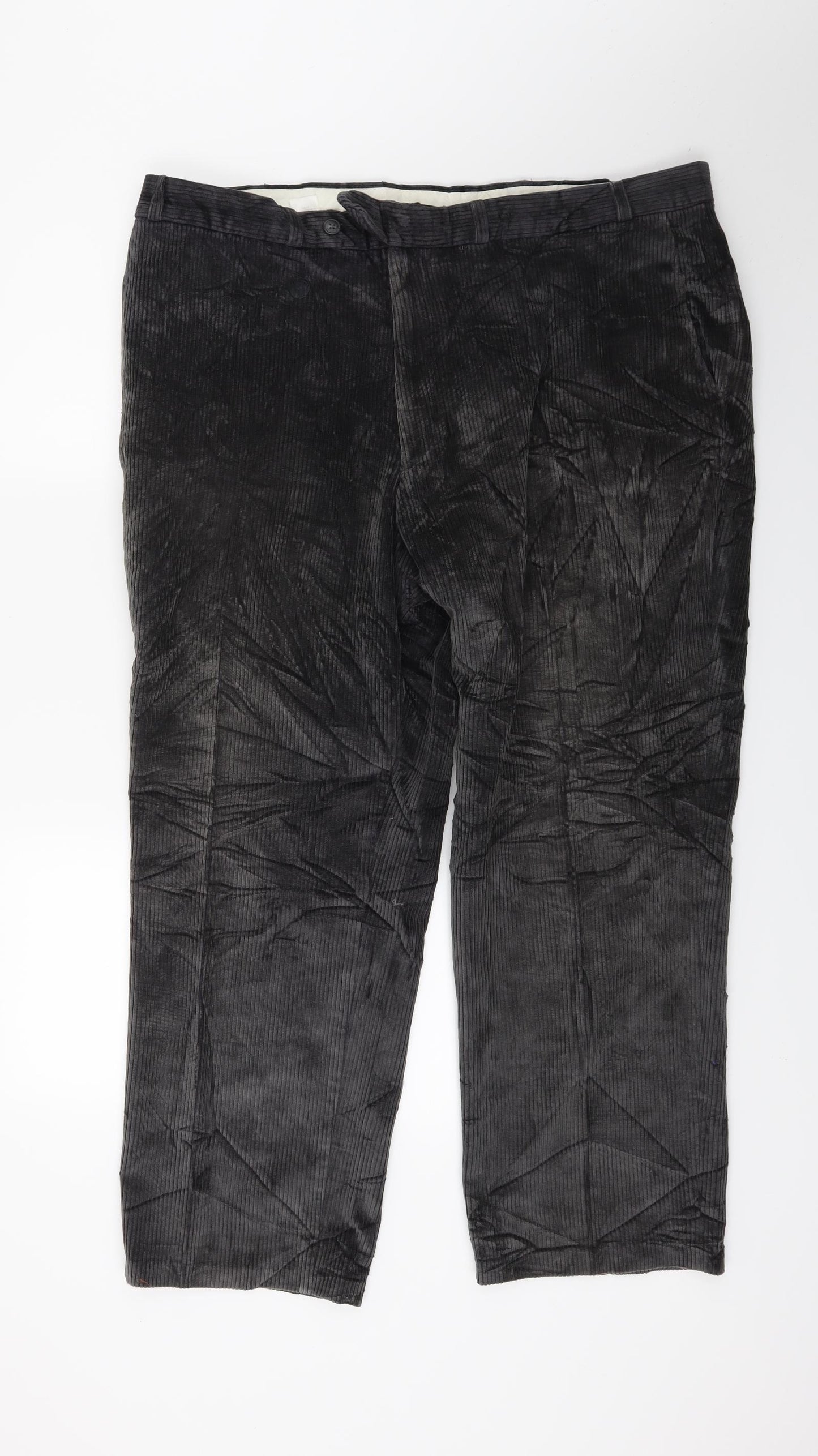 Simon talor Mens Grey  Corduroy Trousers  Size 42 L29 in