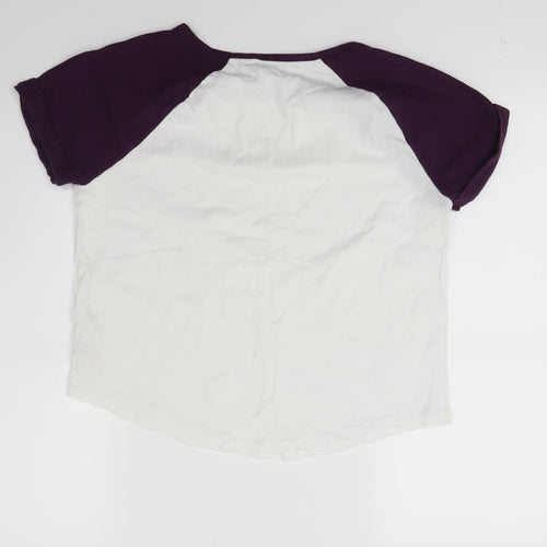 Jack Wills Womens White  Jersey Basic T-Shirt Size 8