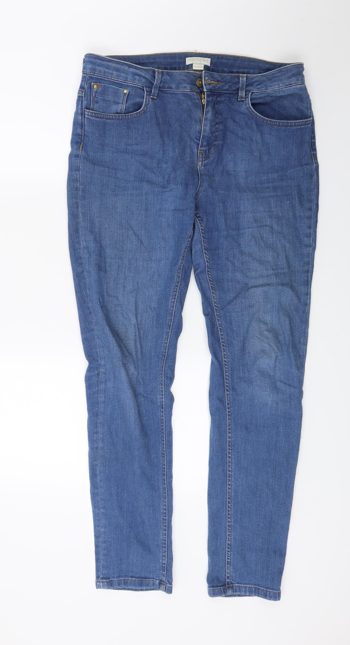 Monsoon Womens Blue  Denim Skinny Jeans Size 12 L27 in
