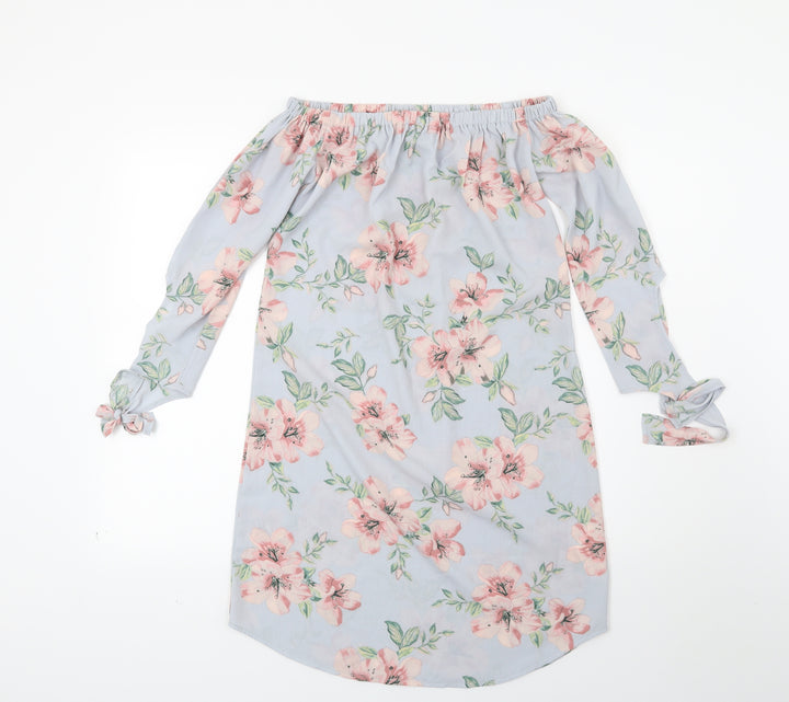 New Look Womens Blue Floral  A-Line  Size 8