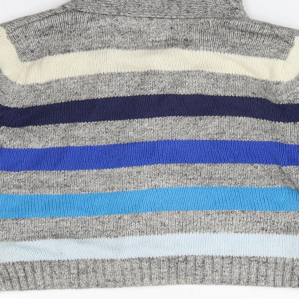 Gap Boys Grey Striped  Cardigan Jumper Size 2 Years