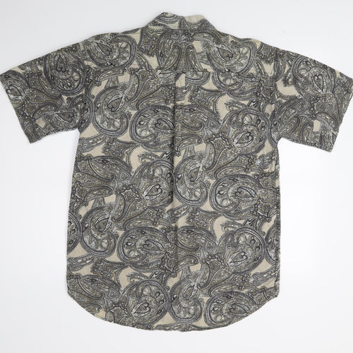 Dezikey Mens Brown Paisley   Button-Up Size S