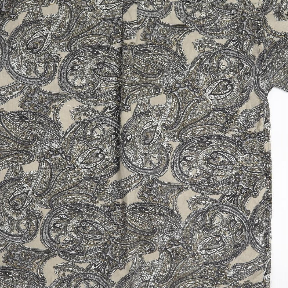 Dezikey Mens Brown Paisley   Button-Up Size S