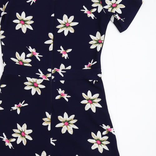 AX Womens Blue Floral  Playsuit One-Piece Size 10