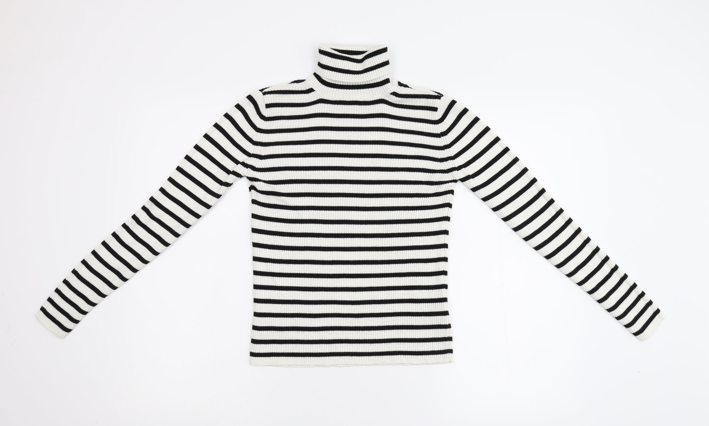 Topshop Womens Multicoloured Striped Knit Pullover Jumper Size 8