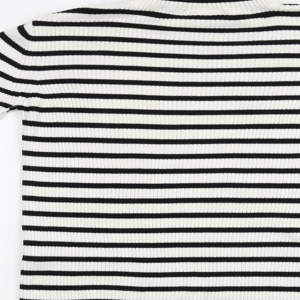 Topshop Womens Multicoloured Striped Knit Pullover Jumper Size 8