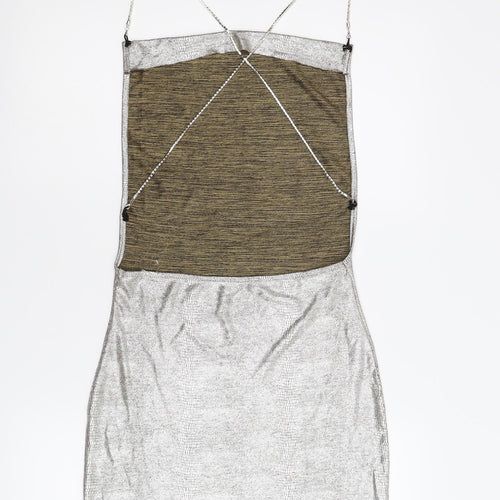 SheIn Womens Silver Animal Print  Mini  Size S  - Metallic with Diamante Straps
