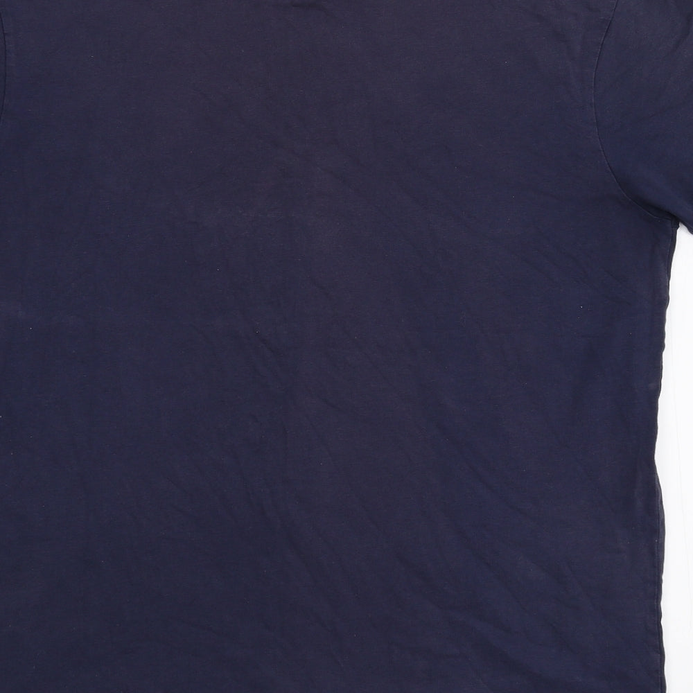 Weird Fish Mens Blue  Flannel  T-Shirt Size M