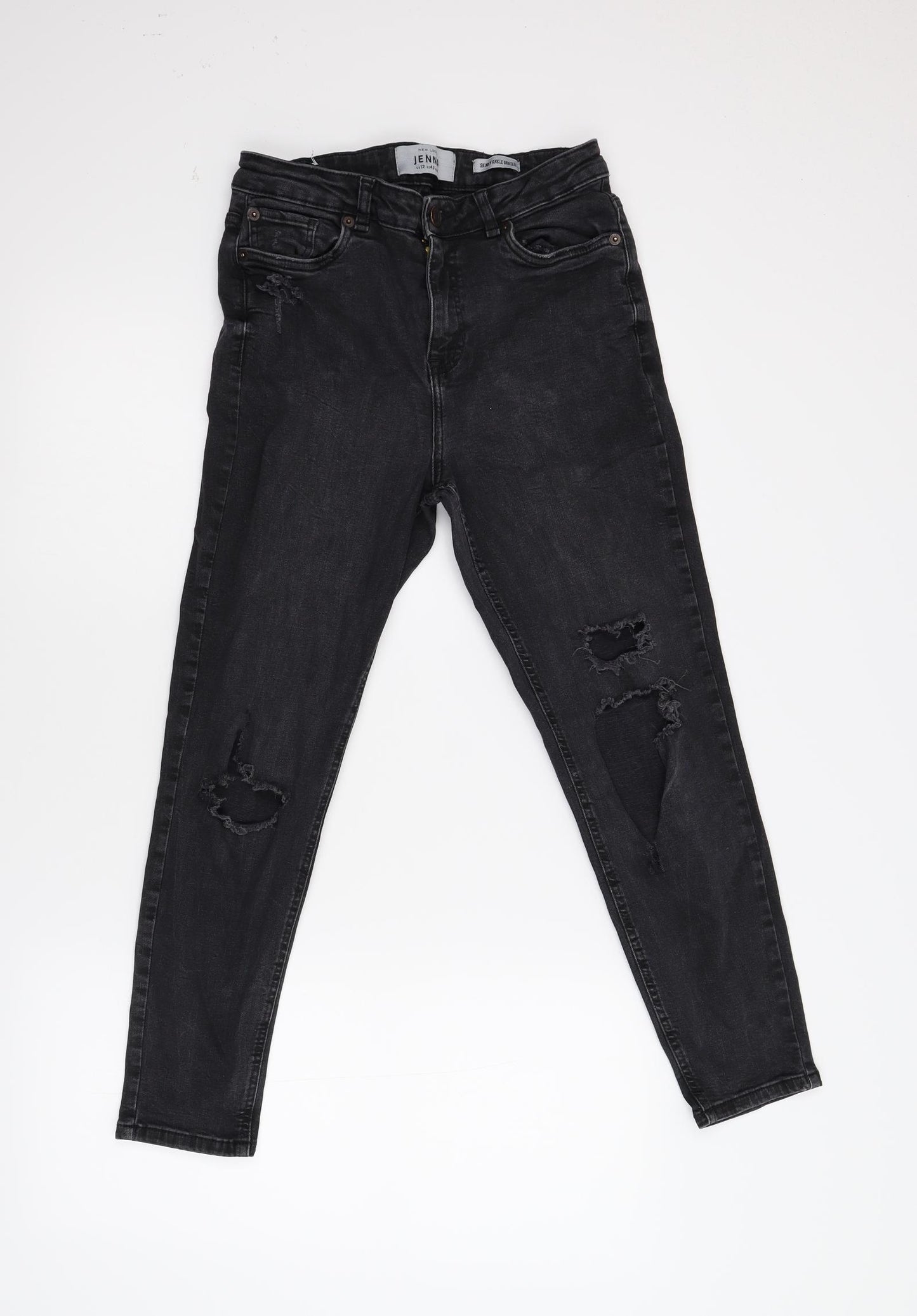 Jenna Womens Black  Denim Skinny Jeans Size 12 L23 in - Skinny Ankle Grazer
