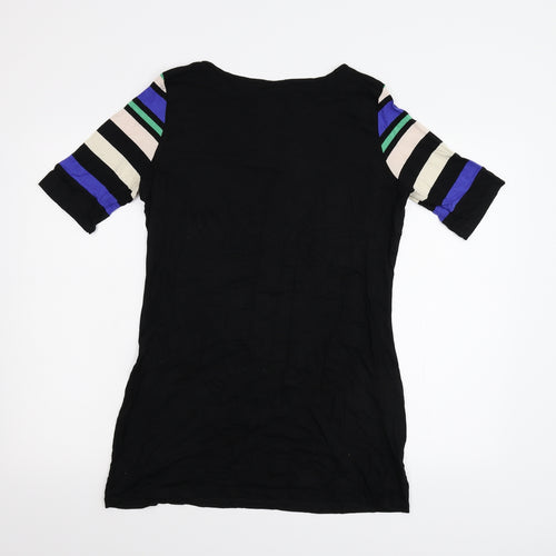 F&F Womens Black Striped Flannel Shift  Size 12
