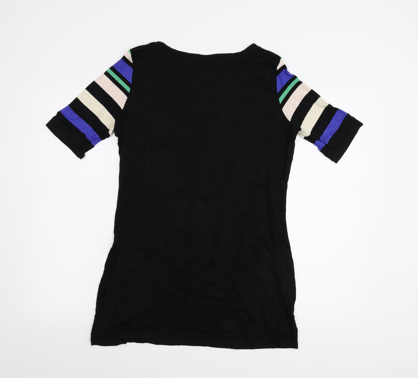 F&F Womens Black Striped Flannel Shift  Size 12