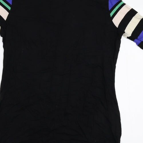 F&F Womens Black Striped Flannel Shift  Size 12
