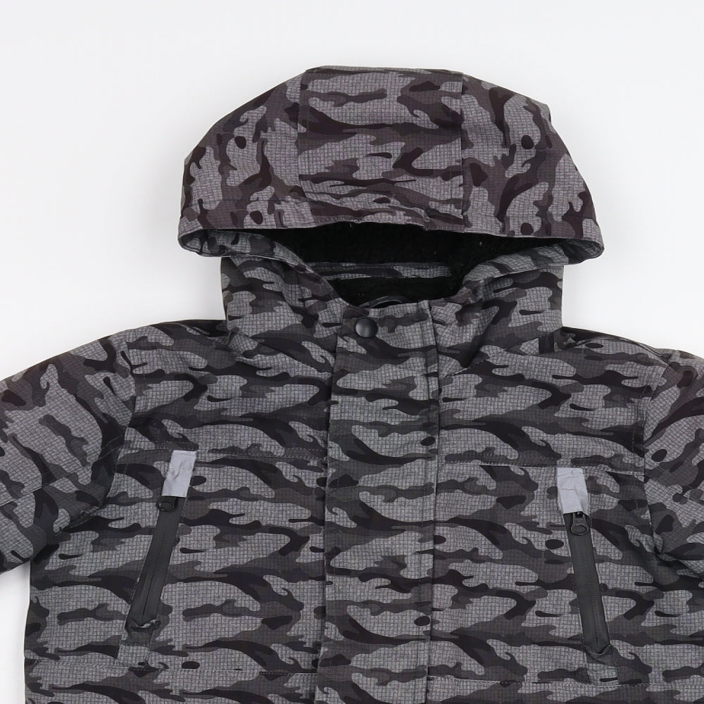 TU Boys Grey Camouflage  Jacket Coat Size 5-6 Years