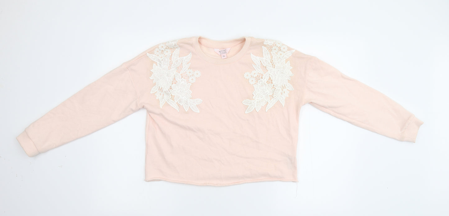Petities Womens Pink Floral  Pullover Sweatshirt Size 10