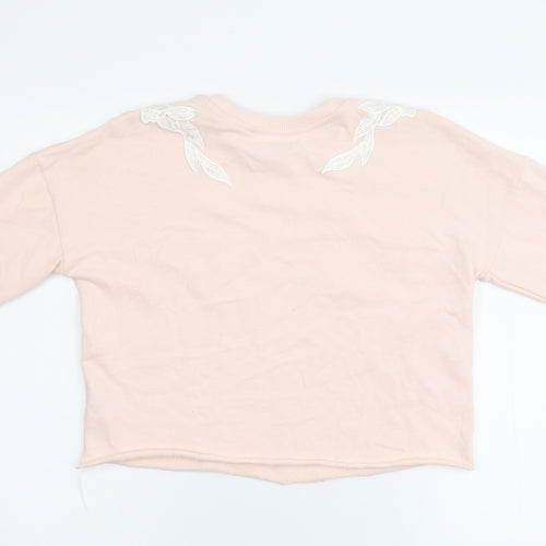 Petities Womens Pink Floral  Pullover Sweatshirt Size 10