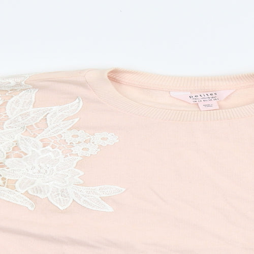 Petities Womens Pink Floral  Pullover Sweatshirt Size 10