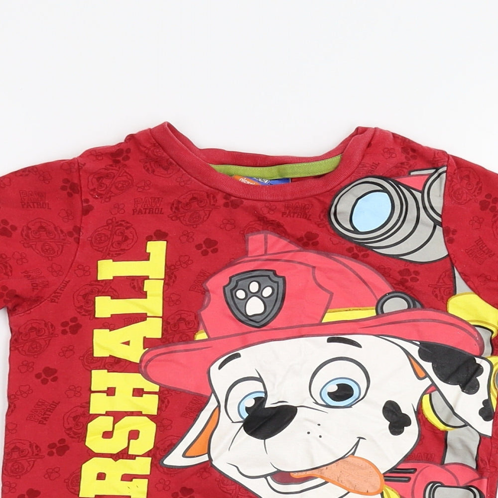 George Boys Red   Basic T-Shirt Size 3-4 Years  - Paw Patrol