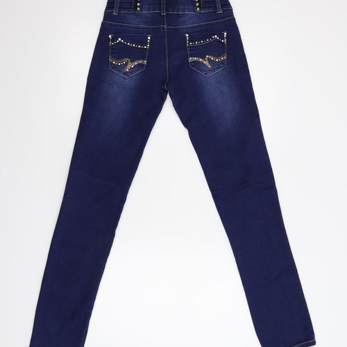 Mariola Girls Blue  Damask Skinny Jeans