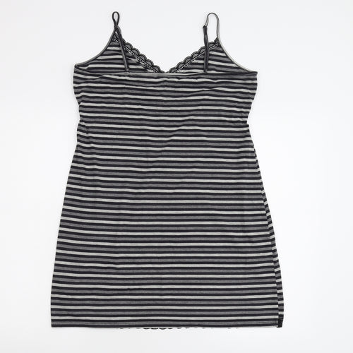 Closer with Evie Womens Grey Striped Jersey Cami Nightshirt Size 14