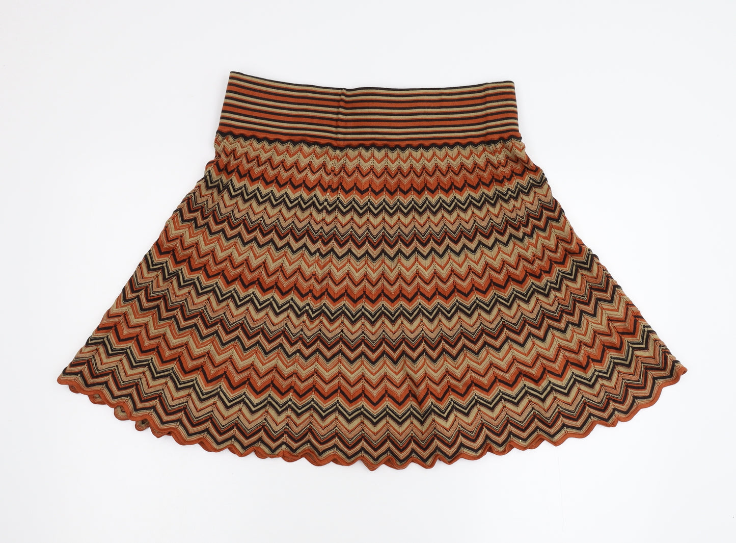 Phase Eight Womens Multicoloured Striped Jersey Swing Skirt Size M