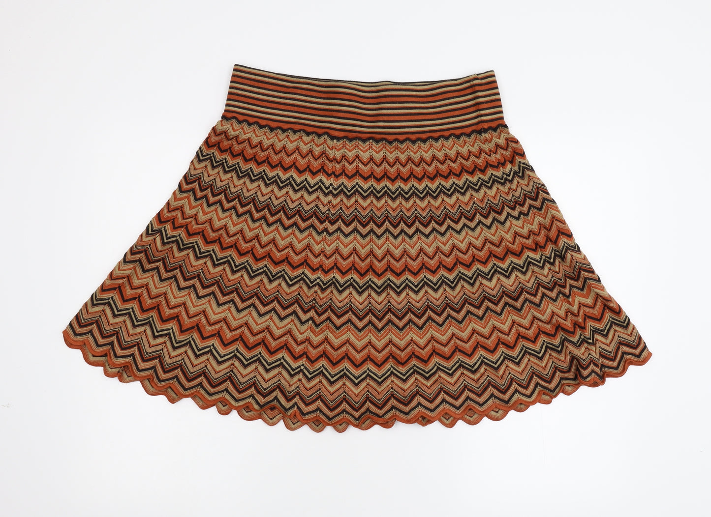 Phase Eight Womens Multicoloured Striped Jersey Swing Skirt Size M