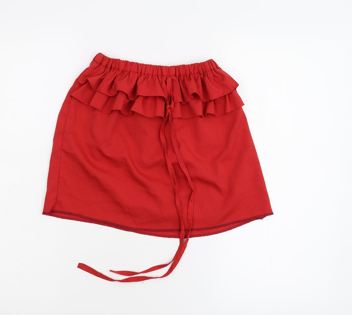 Preworn Girls Red   Mini Skirt Size M