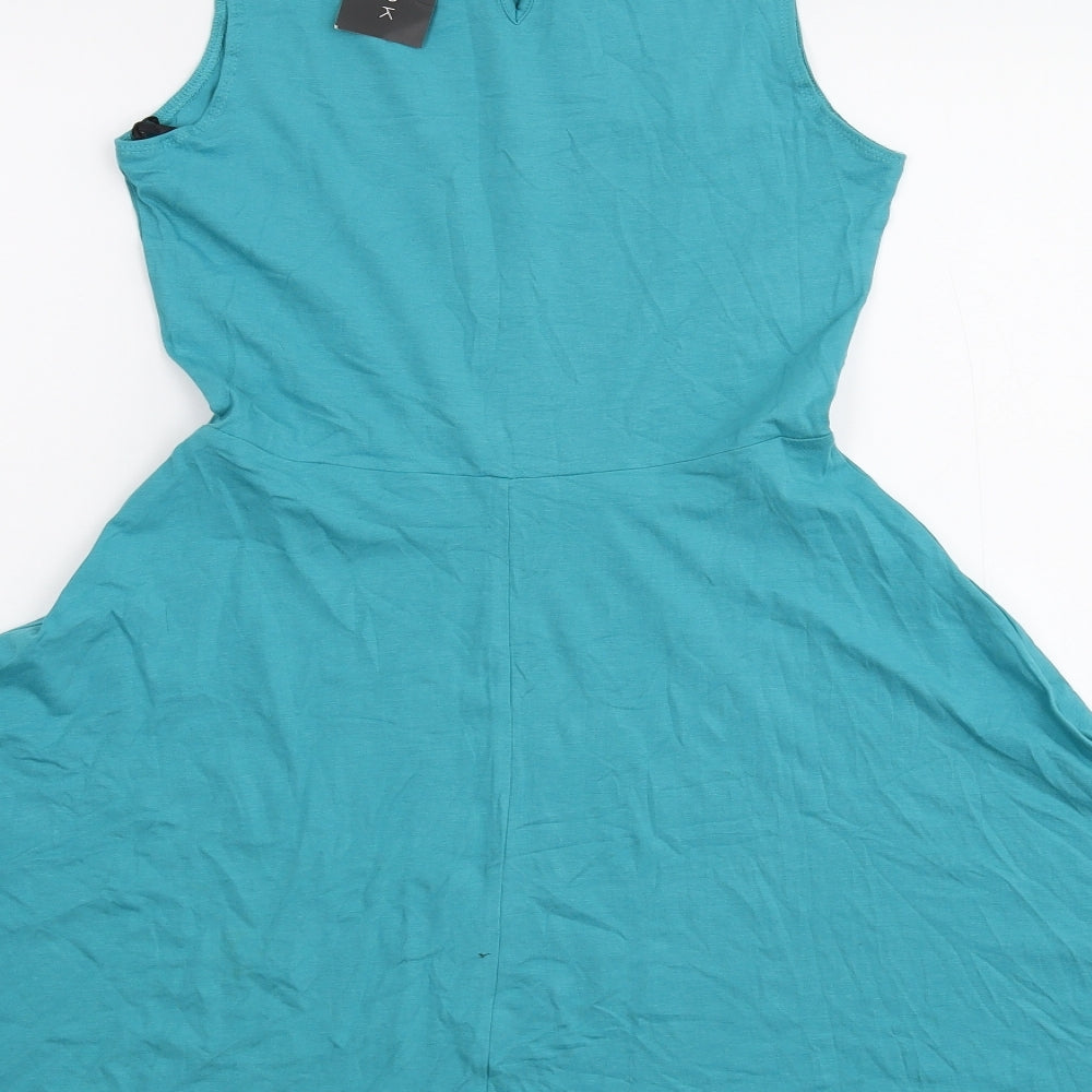 New Look Womens Blue  Jersey Skater Dress  Size 8