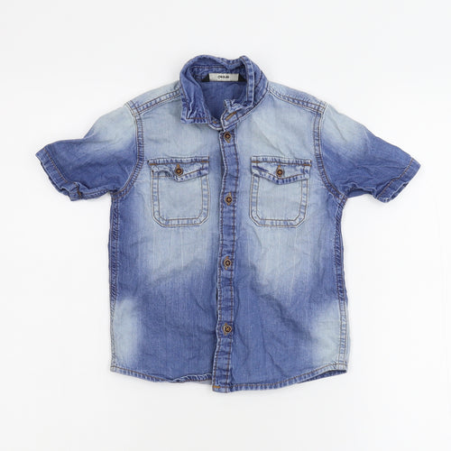 George Boys Blue  Denim Basic Button-Up Size 3-4 Years