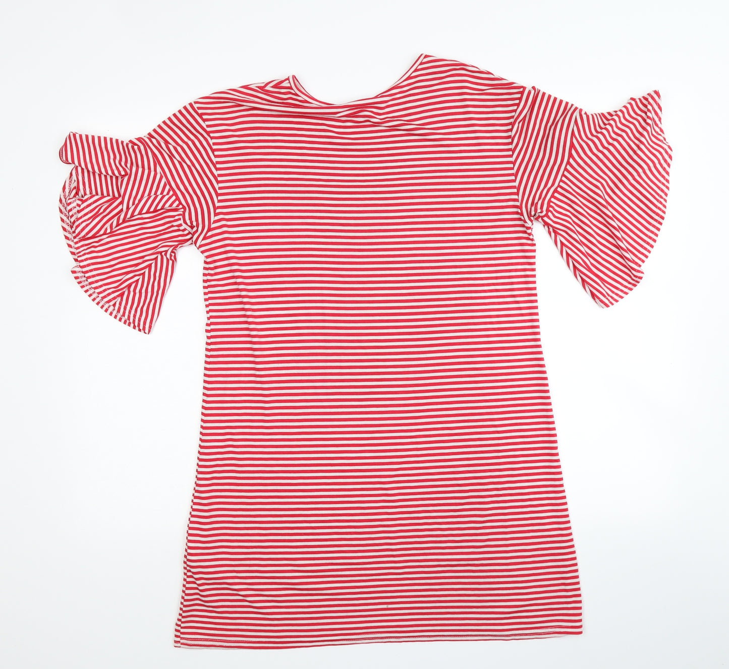 Missguided Womens Red Striped  A-Line  Size 8